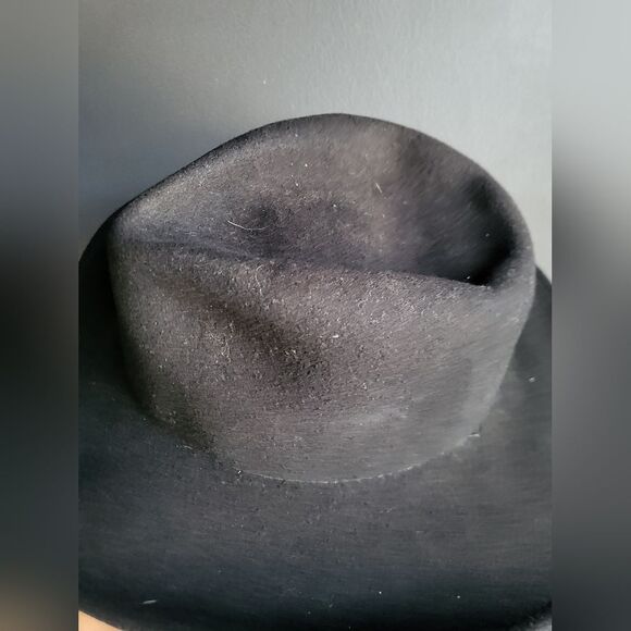 Jack Daniels Wool Cowboy Hat Black Medium 3.5 Brim - Picture 9 of 10